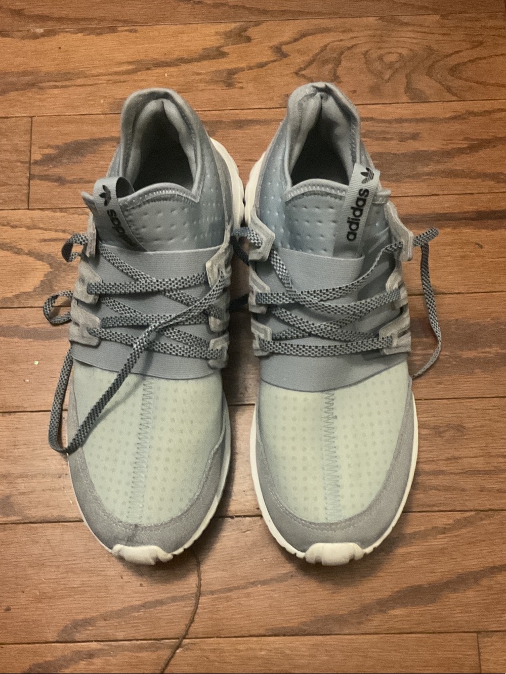 adidas Light Gray and White Mesh Casual Sneakers